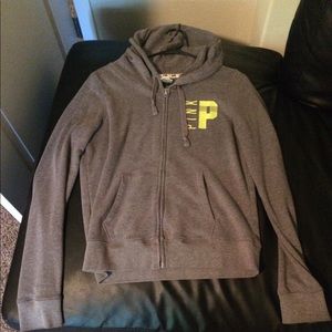 PINK zip up sweat shirt size m